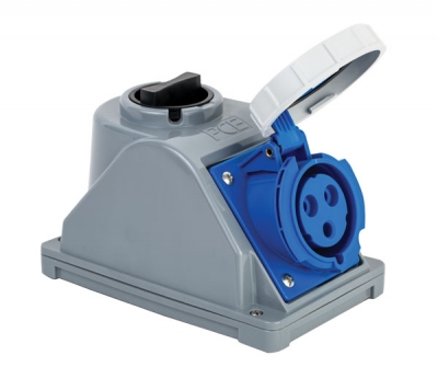 Розетка с выключателем (наклонный корпус) / 406687V