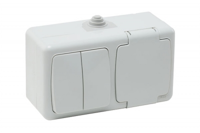 Коммутатор + Заземленная розетка с крышкой (Yatay) / 40502605