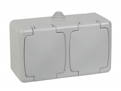 Заземленная розетка с крышкой + Заземленная розетка с крышкой (Yatay) / 40504005