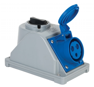 Розетка с выключателем (наклонный корпус) / 406678V